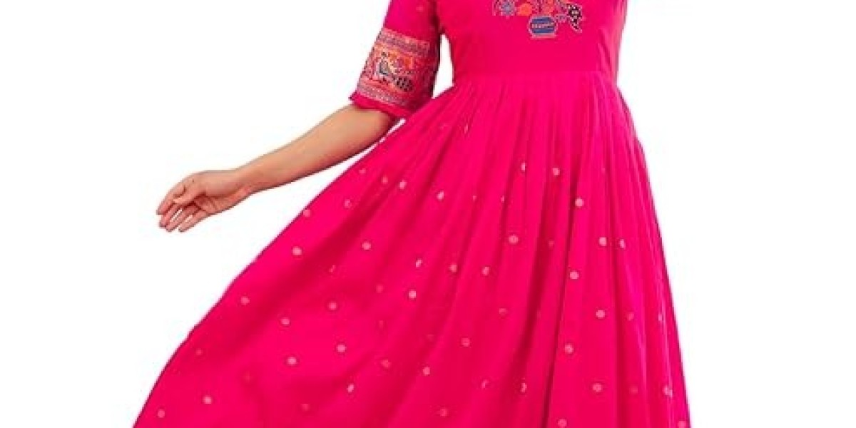 Red Coloured Banarasi Jacquard Floor Touch Women Gown