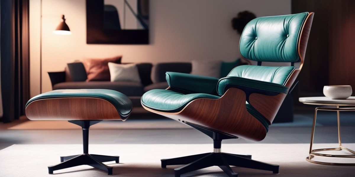 Buy Eames Lounge Chair in Brown Italian Leather & Walnut Wood – Classic Mid-Century Comfort